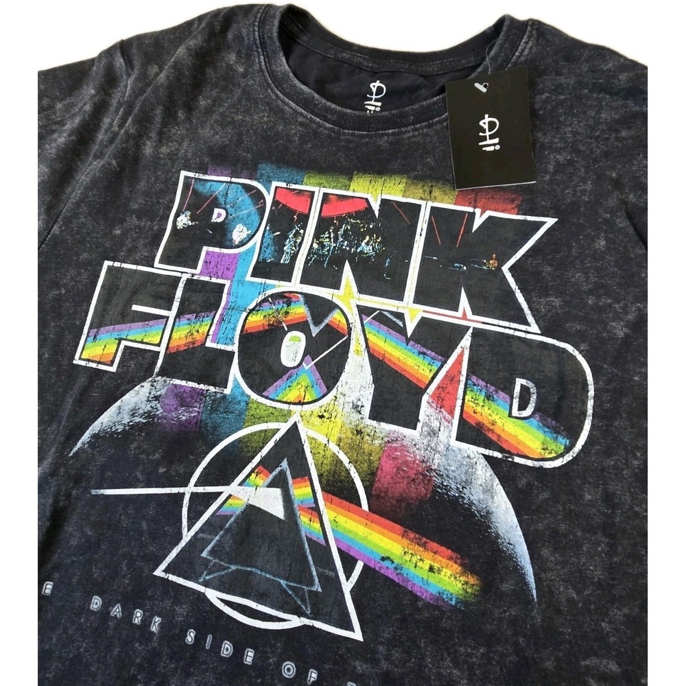 Pink Floyd Dark Side Of The Moon Distressed T-shirt Top Unisex Soft Band Tee Med